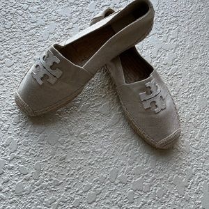Tory Burch flat espadrille canvas Tan / Gold 7.5